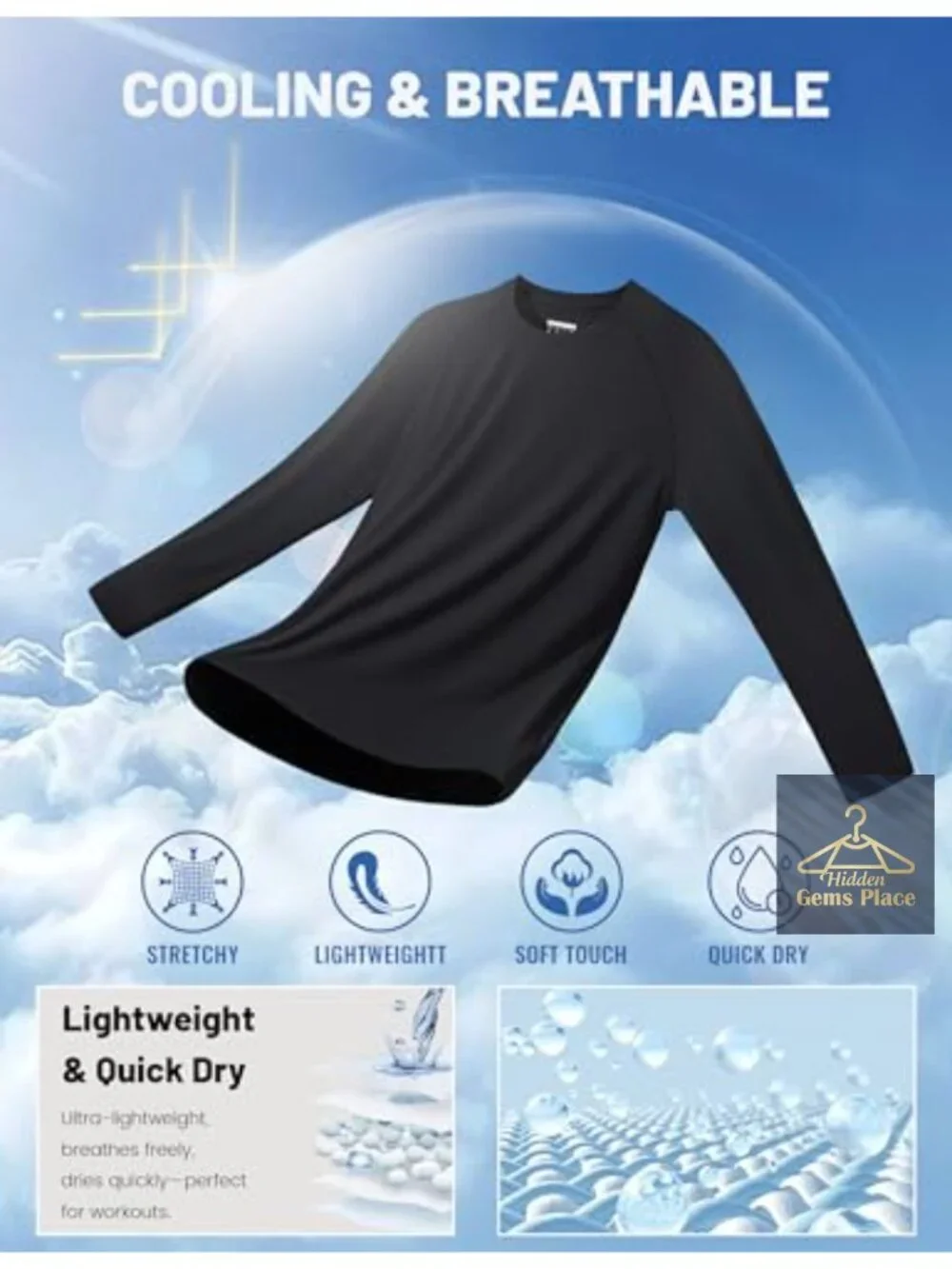 MAGCOMSEN Men's Long Sleeve Sun Protection Shirt UPF 50+ Dry Fit Rash Guard